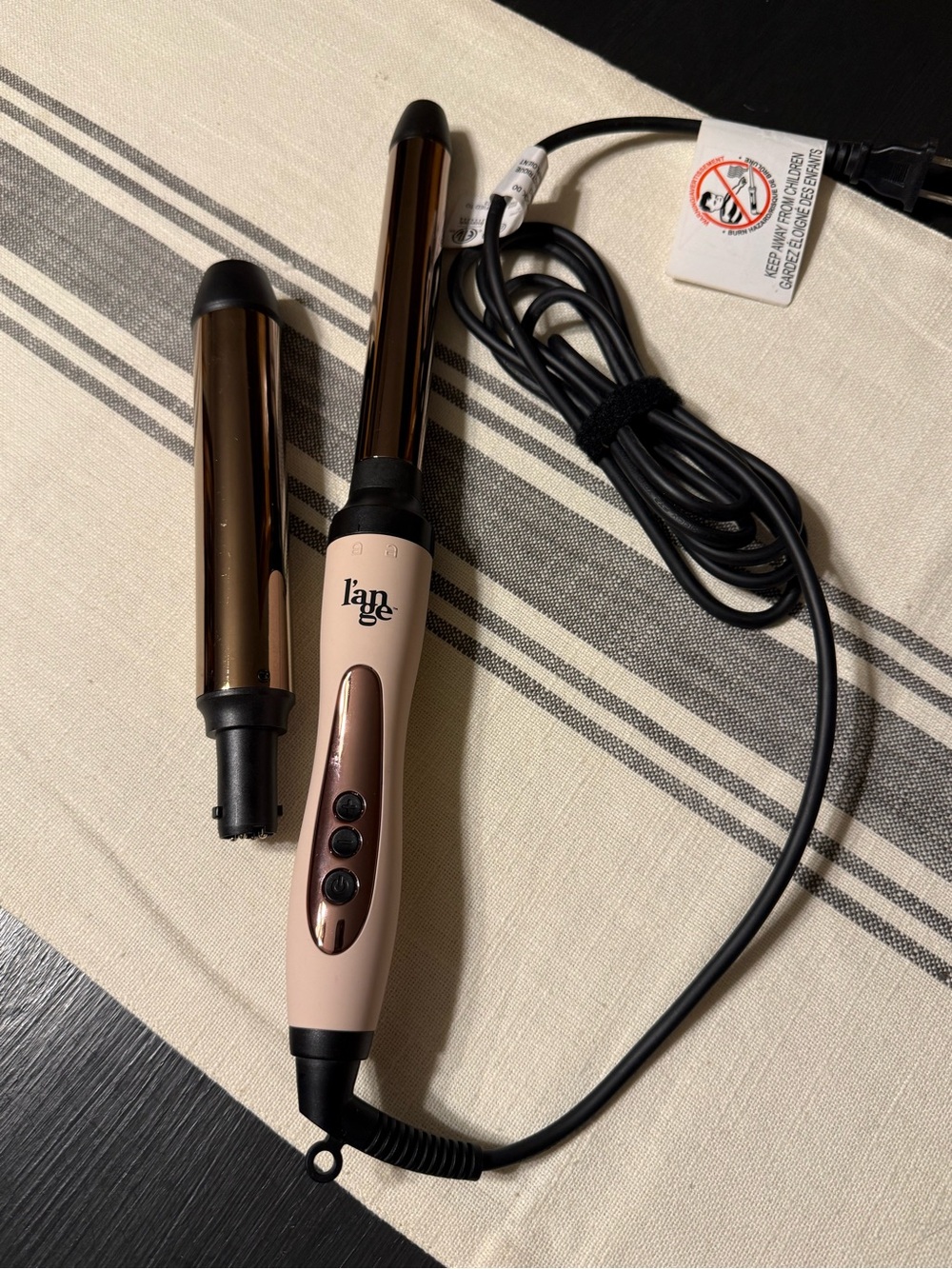 Lange clip-free barrel wand, two sizes, titanium